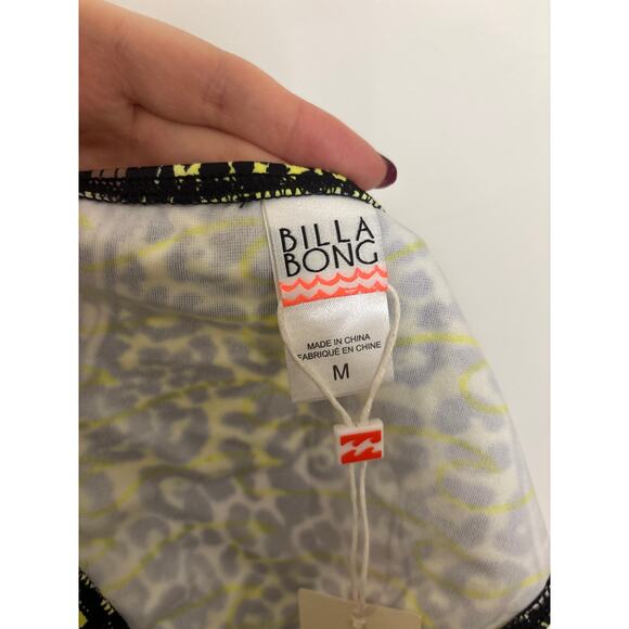 Billabong Bikini Womens Medium Neon Yellow Leopard Print Triangle Top NWT - Picture 7 of 8